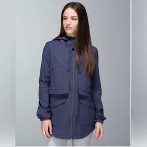 Lululemon Yogi Anorak Jacket Slate Cadet Blue Grey Size 10